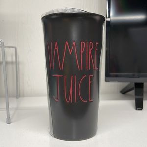 RAE DUNN - VAMPIRE JUICE 12oz Ceramic Travel Mug with Lid NEW